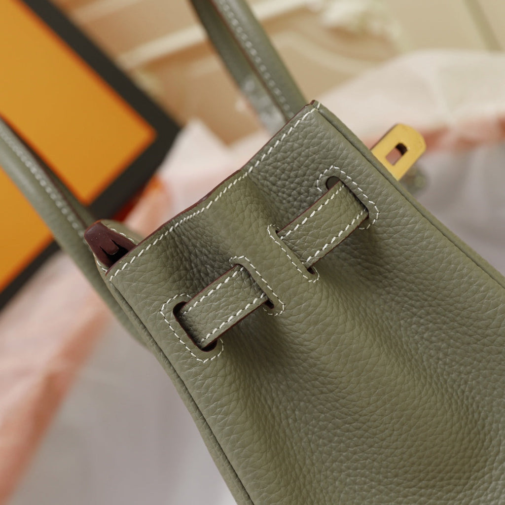 SAC HM BIRKIN 35 OLIVE TOGO QUINCAILLERIE OR