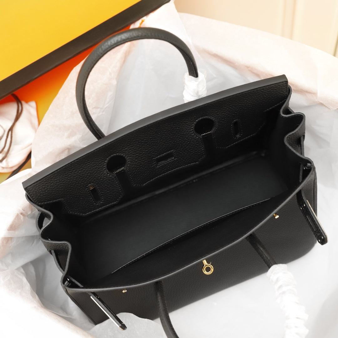 SAC HM BIRKIN 30 NOIR TOGO QUINCAILLERIE OR