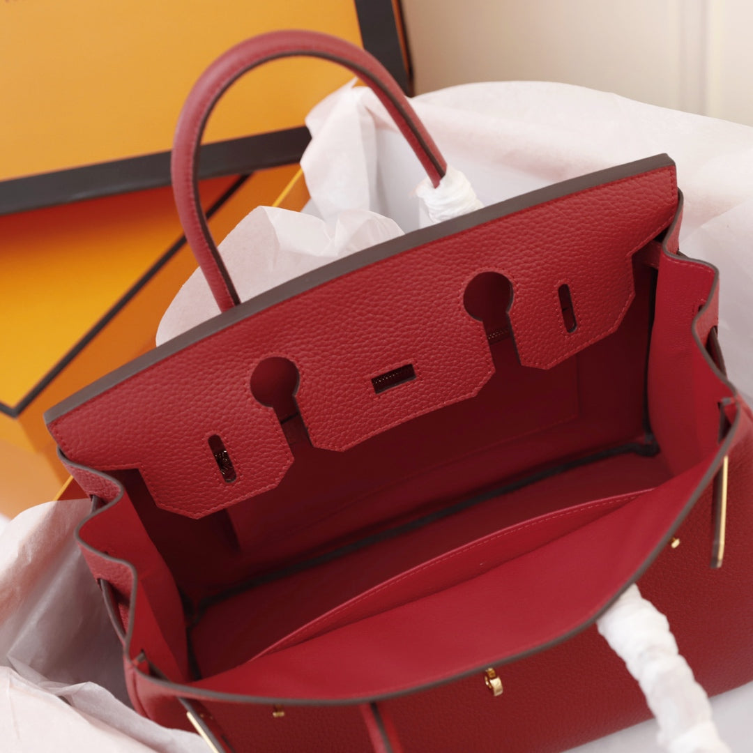 SAC HM BIRKIN 35 CRIMSON TOGO QUINCAILLERIE DORÉ