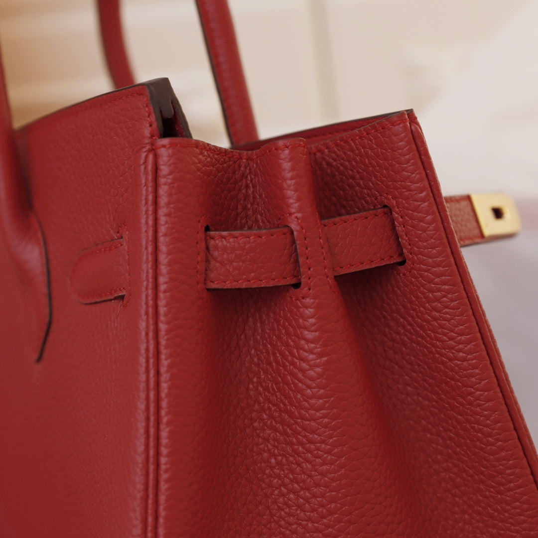 SAC HM BIRKIN 30 CRIMSON TOGO QUINCAILLERIE OR
