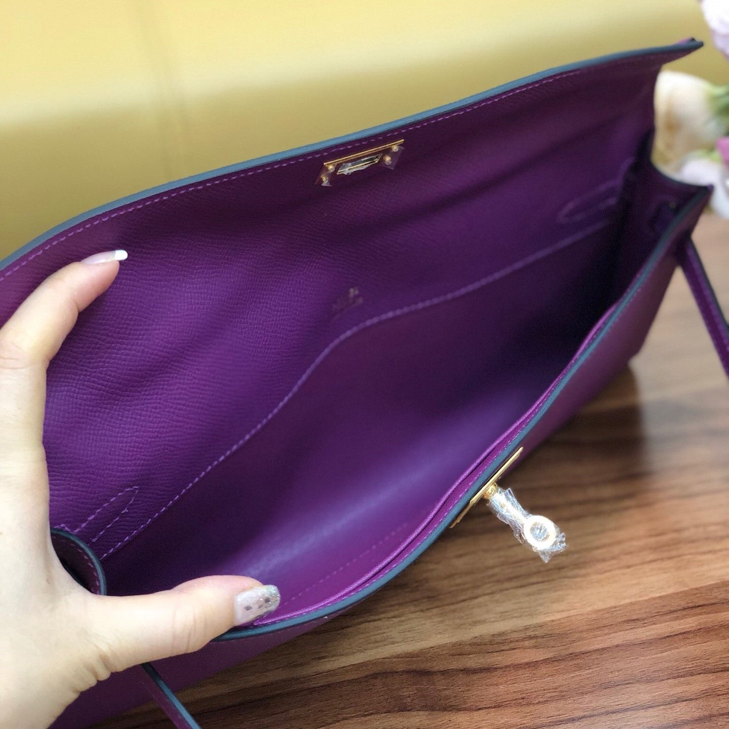 HM ケリーカット 31cm パープル スイフトレザー GHW