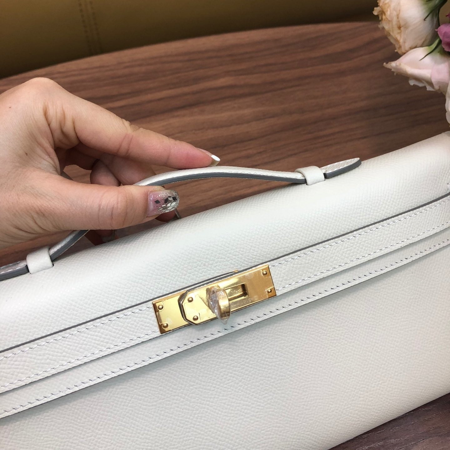 HM ケリーカット 31cm ホワイト スイフトレザー GHW