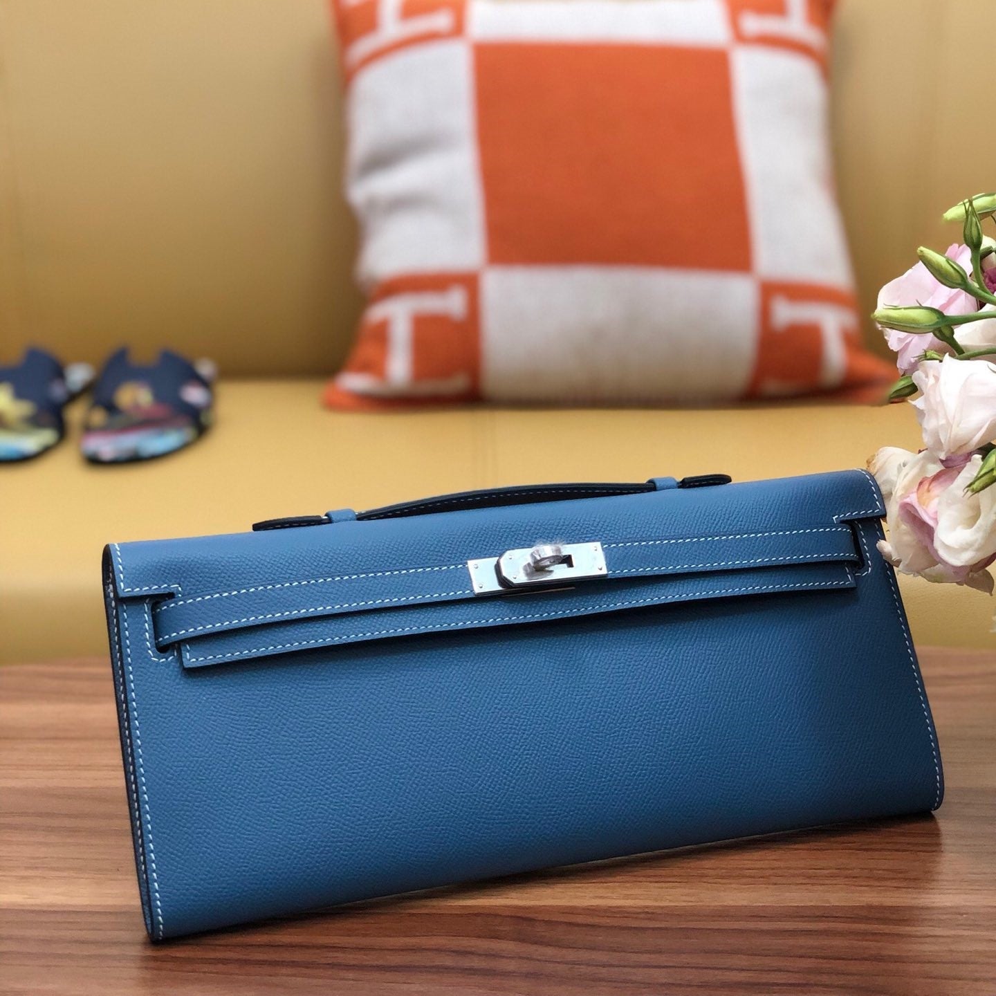 HM ケリーカット 31cm ブルー スイフト レザー ショーツ