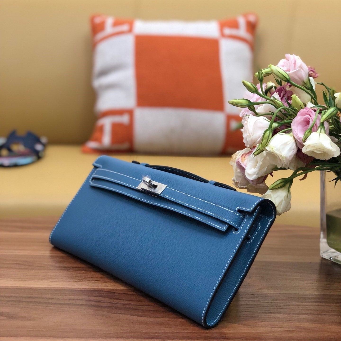 HM ケリーカット 31cm ブルー スイフト レザー ショーツ