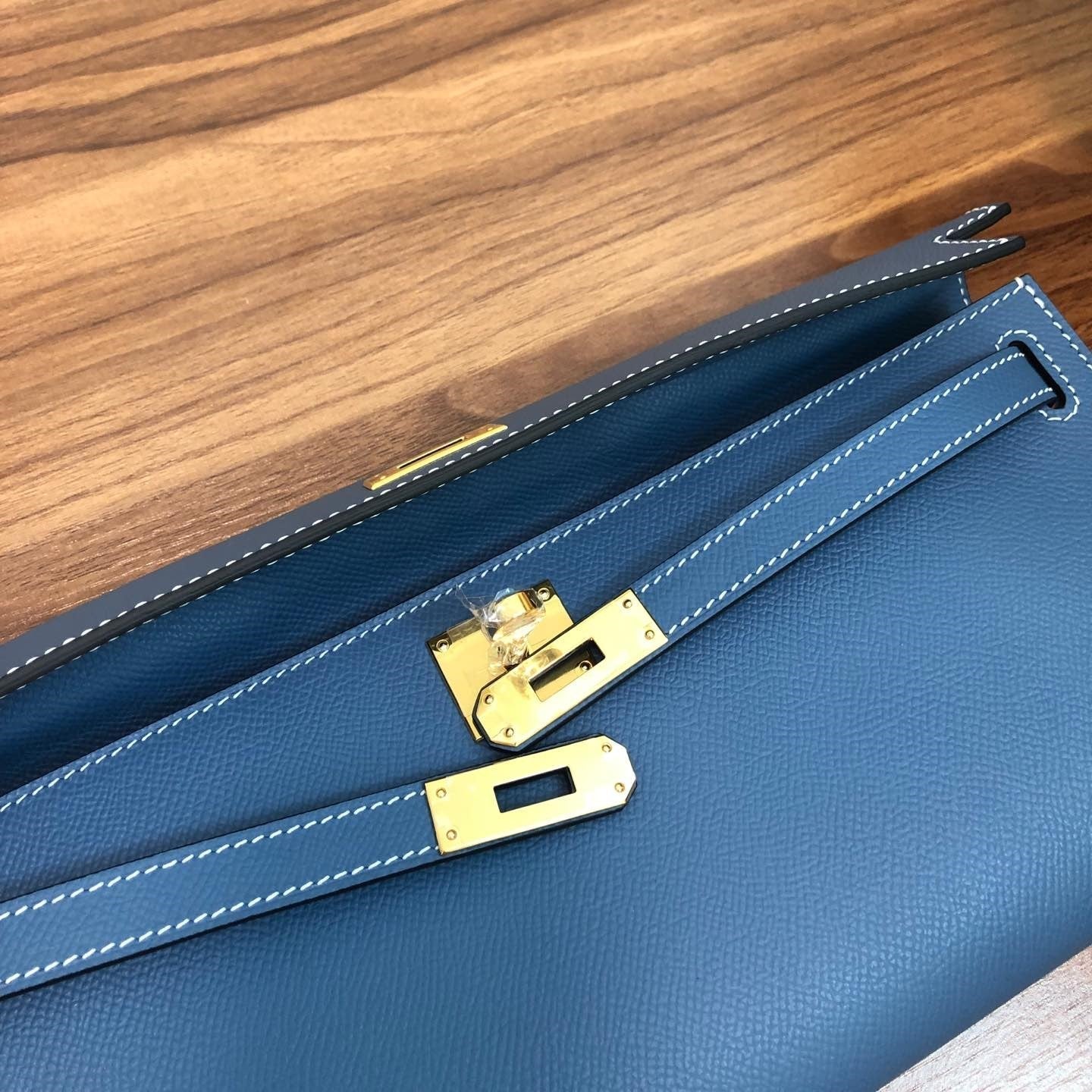 HM ケリーカット 31cm ブルー スイフト レザー GHW