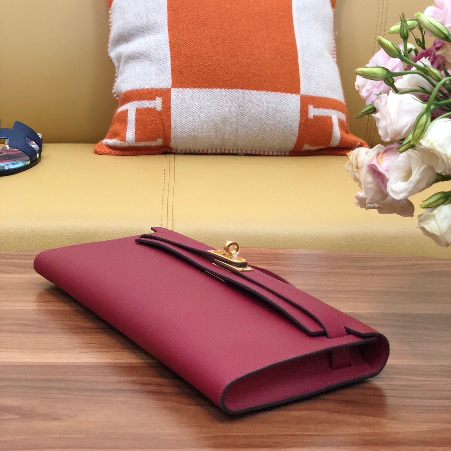 HM KELLY CUT 31CM BRICK SWIFT LEATHER GHW