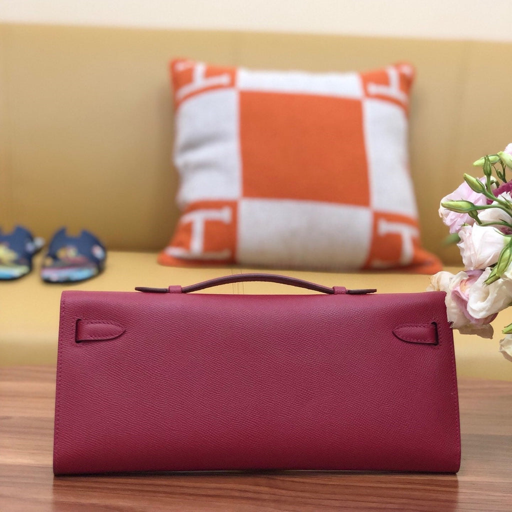 HM KELLY CUT 31CM BRICK SWIFT LEATHER GHW