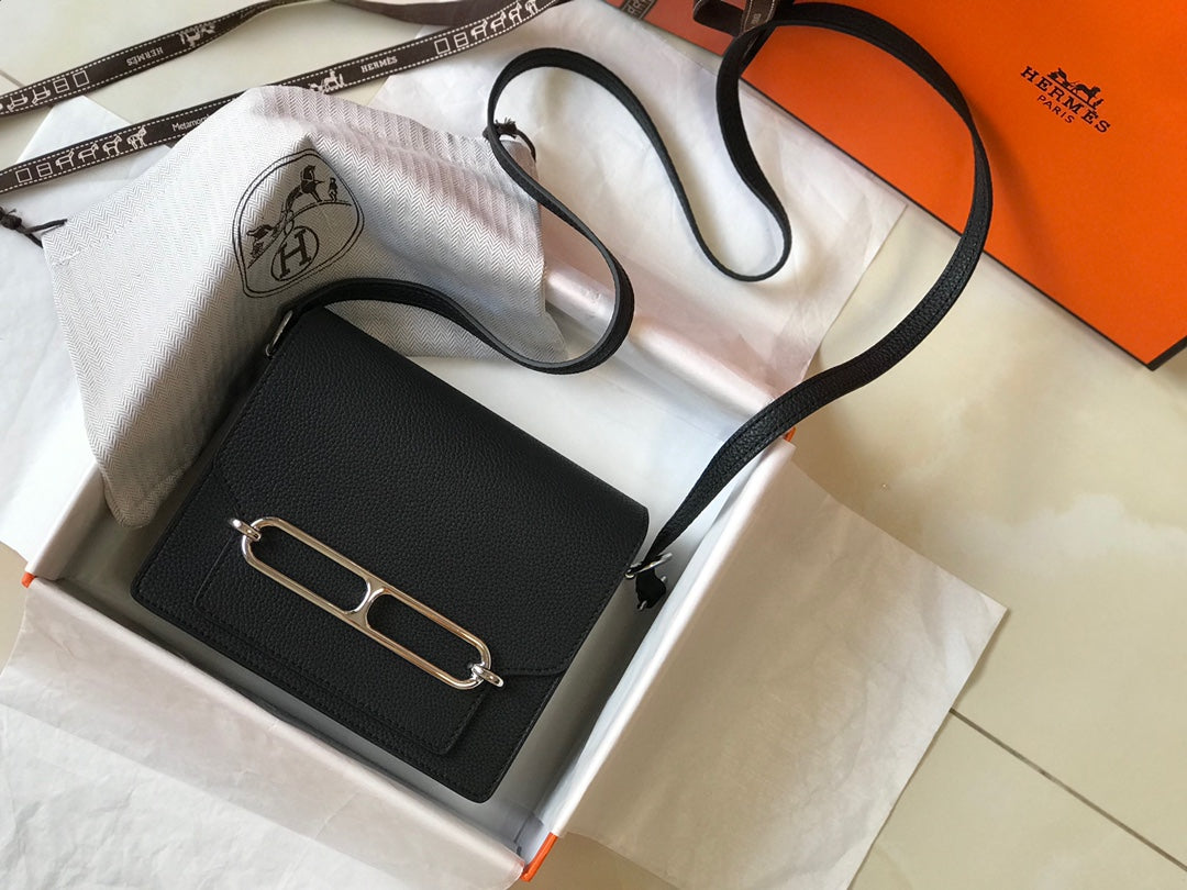 HM SAC ROULIS 18 CUIR TOGO NOIR