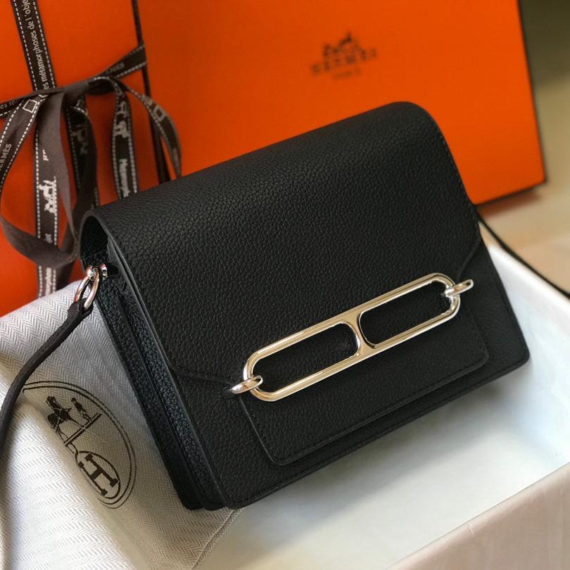 HM SAC ROULIS 18 CUIR TOGO NOIR