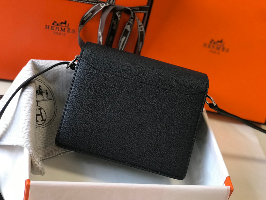 HM SAC ROULIS 18 CUIR TOGO NOIR