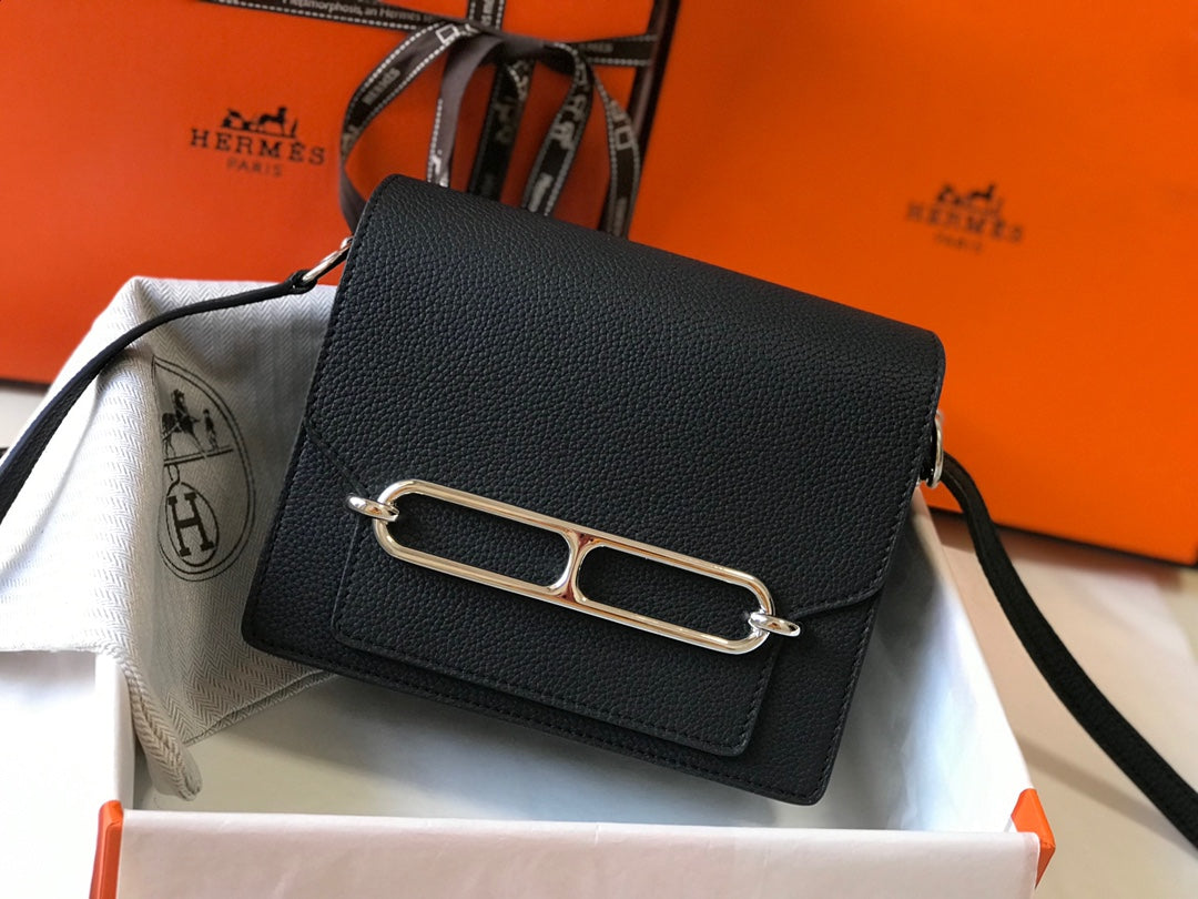 HM SAC ROULIS 18 CUIR TOGO NOIR