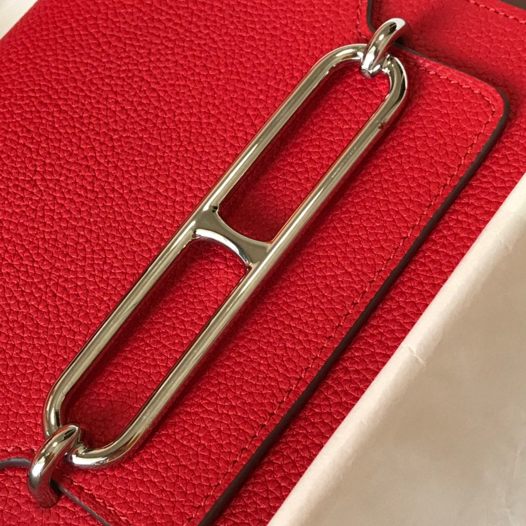HM SAC ROULIS 18 CUIR TOGO ROUGE
