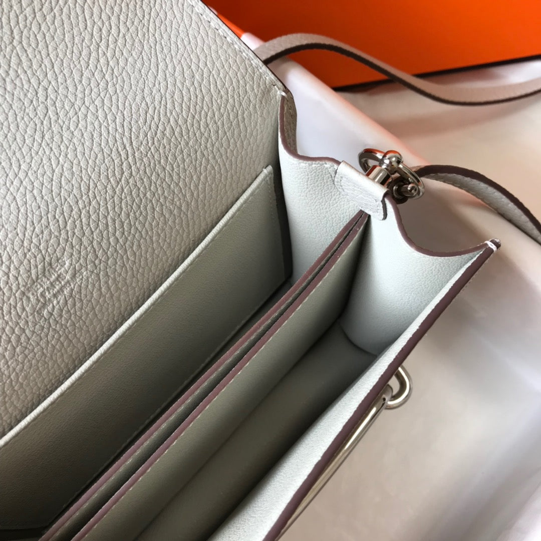 HM SAC ROULIS 18 CUIR TOGO BLANC