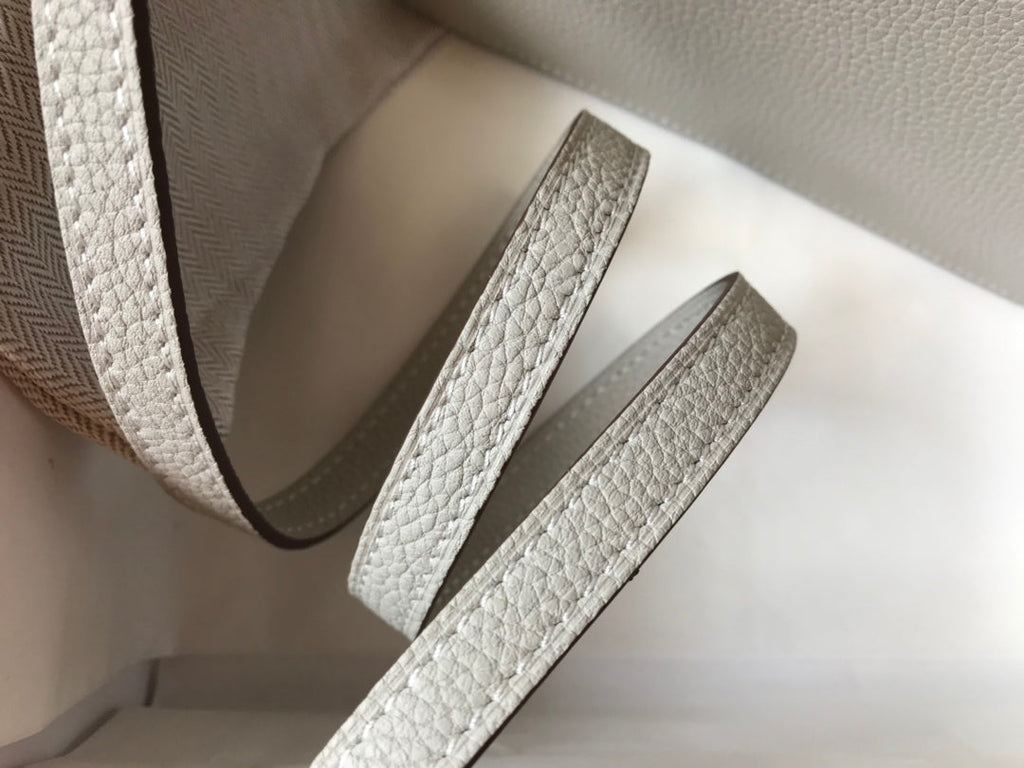 HM SAC ROULIS 18 CUIR TOGO BLANC