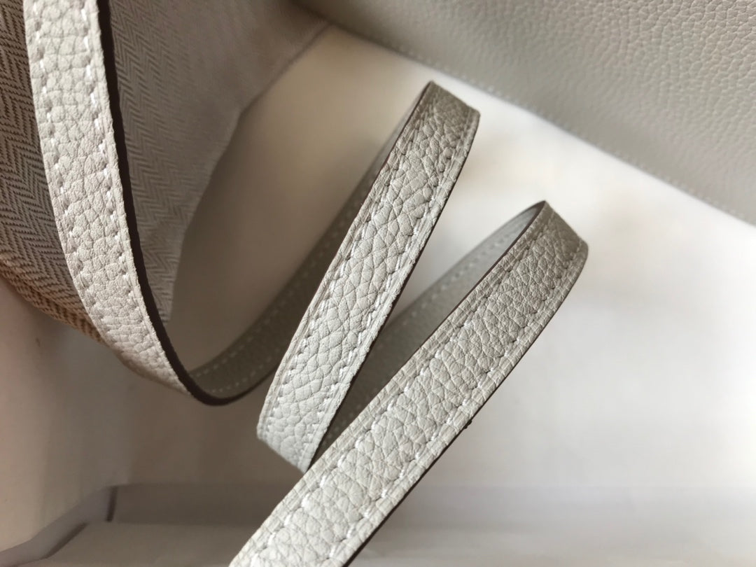 HM SAC ROULIS 18 CUIR TOGO BLANC