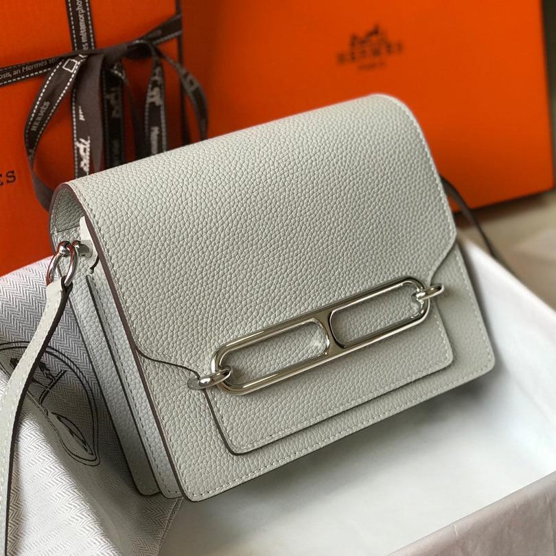 HM SAC ROULIS 18 CUIR TOGO BLANC