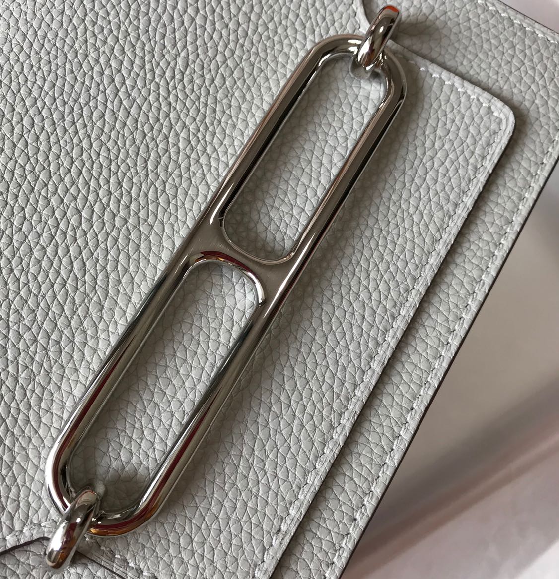 HM SAC ROULIS 18 CUIR TOGO BLANC