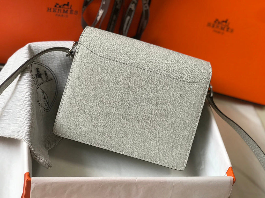 HM SAC ROULIS 18 CUIR TOGO BLANC
