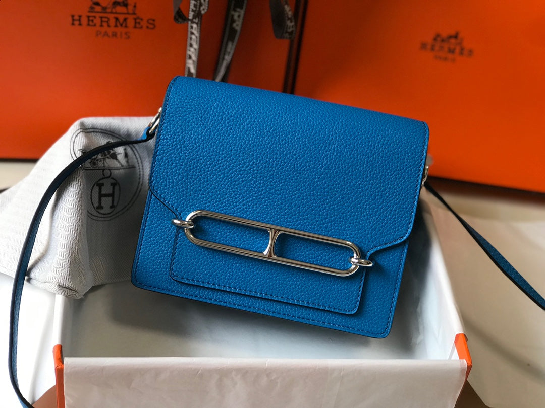 HM SAC ROULIS 18 CUIR TOGO COBALT