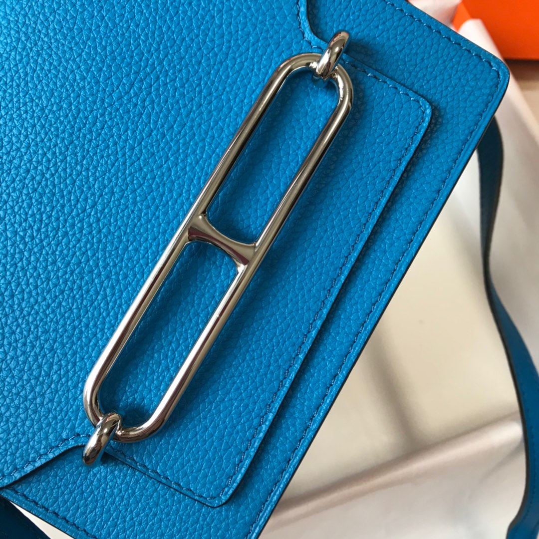HM SAC ROULIS 18 CUIR TOGO COBALT