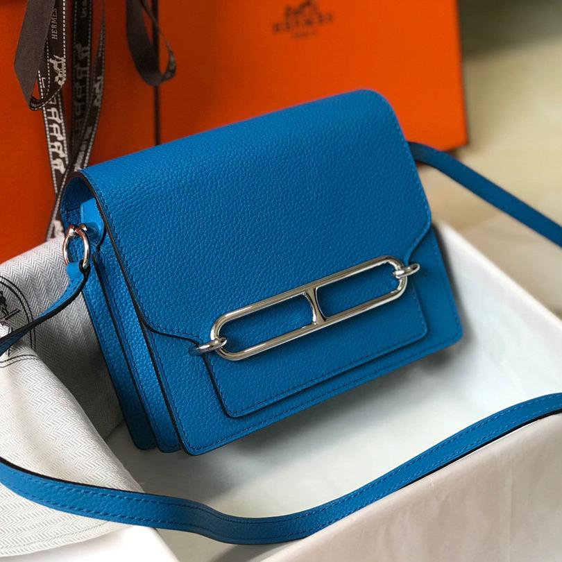 HM SAC ROULIS 18 CUIR TOGO COBALT