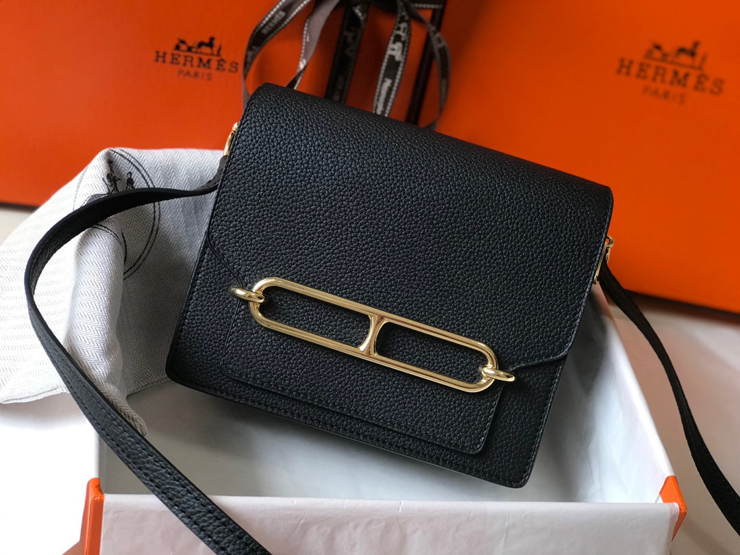 HM SAC ROULIS 19 CUIR TOGO NOIR