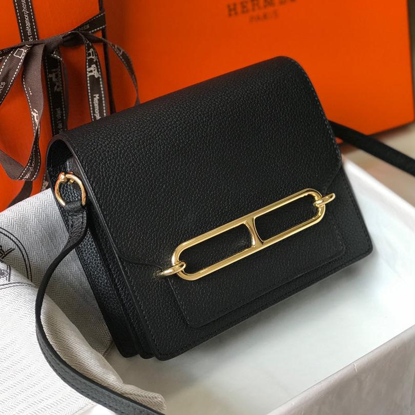 HM SAC ROULIS 19 CUIR TOGO NOIR