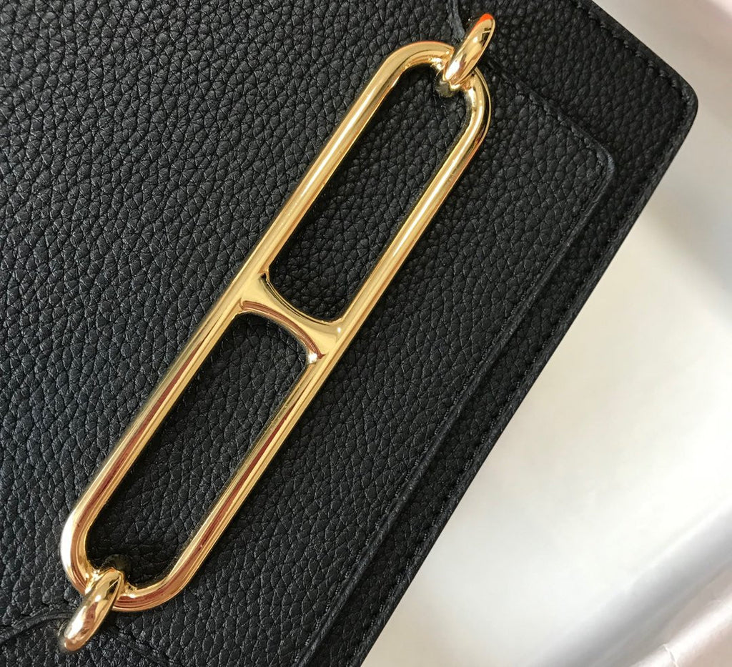 HM SAC ROULIS 19 BLACK TOGO LEATHER