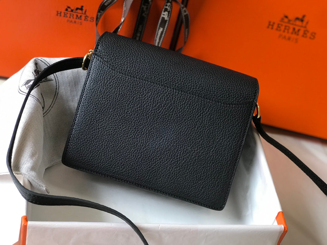 HM SAC ROULIS 19 CUIR TOGO NOIR