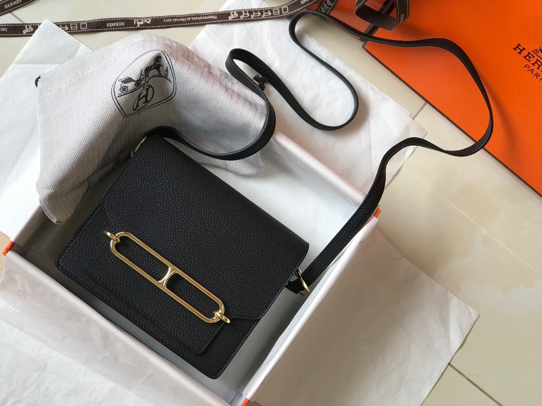 HM SAC ROULIS 19 CUIR TOGO NOIR
