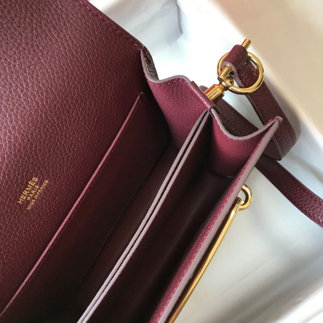 HM SAC ROULIS 19 CUIR TOGO VIN