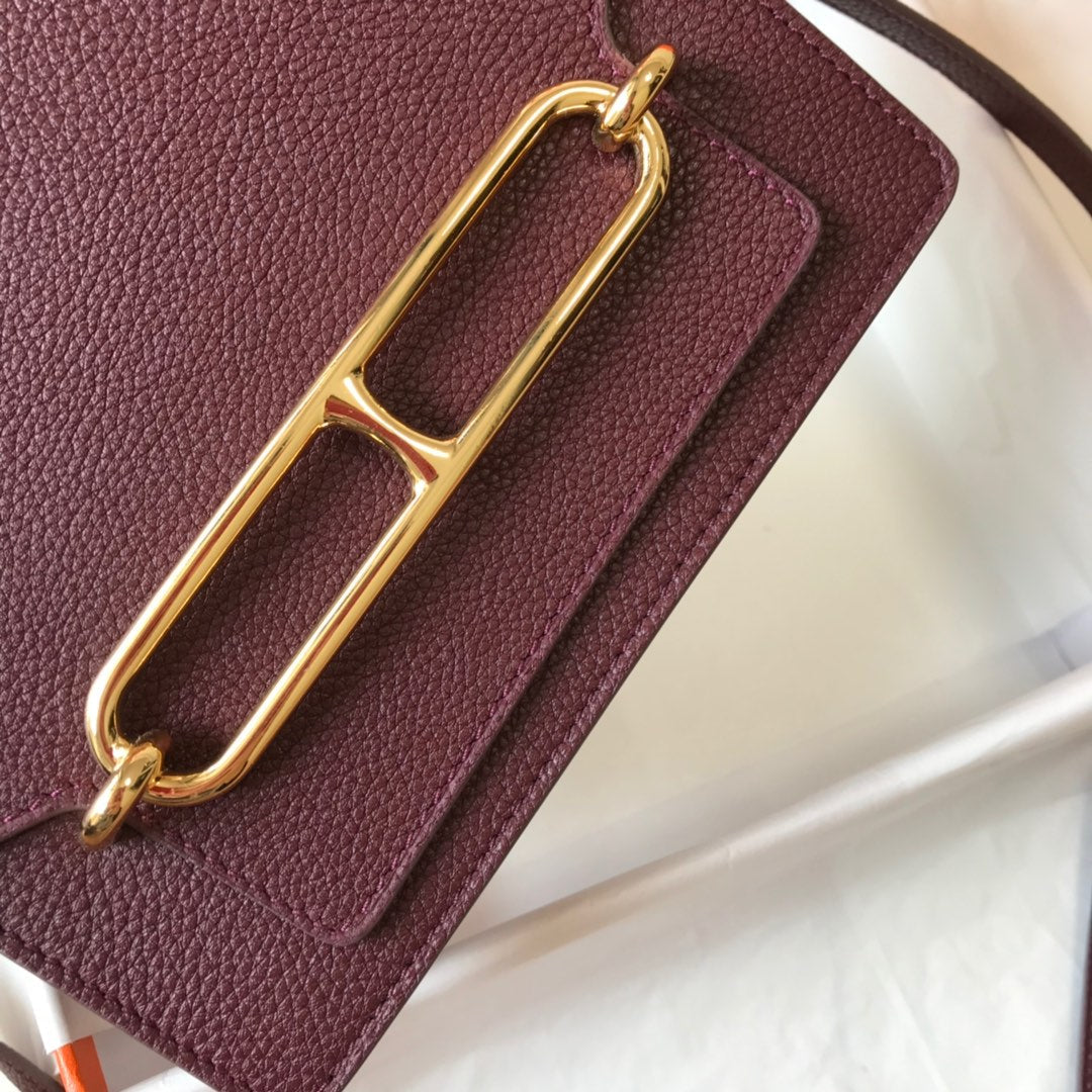 HM SAC ROULIS 19 CUIR TOGO VIN