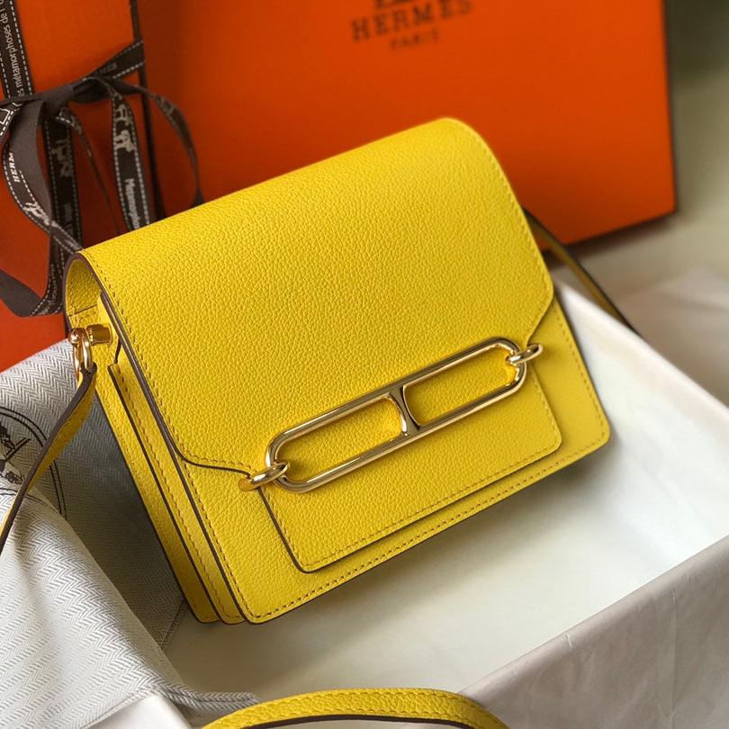 HM SAC ROULIS 19 CUIR TOGO CITRON