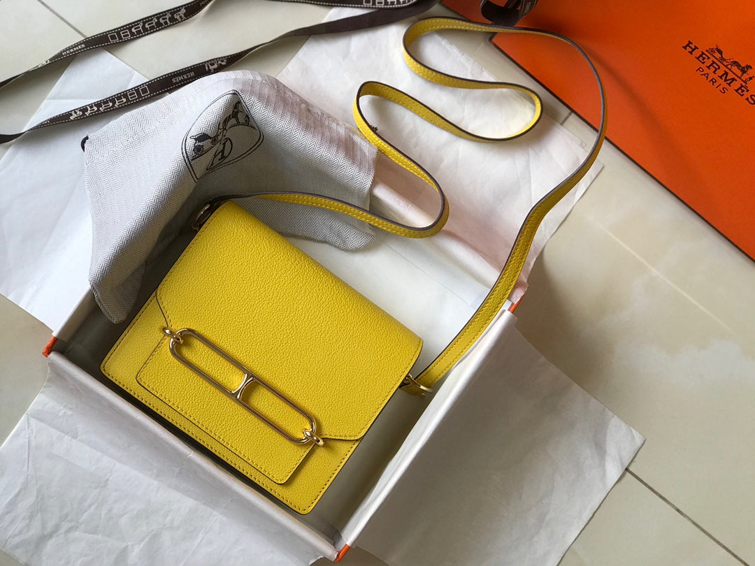 HM SAC ROULIS 19 CUIR TOGO CITRON