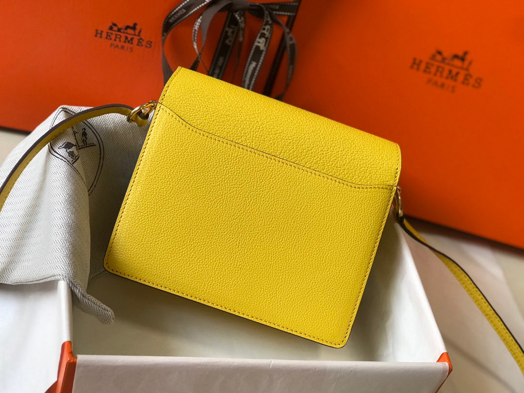 HM SAC ROULIS 19 CUIR TOGO CITRON