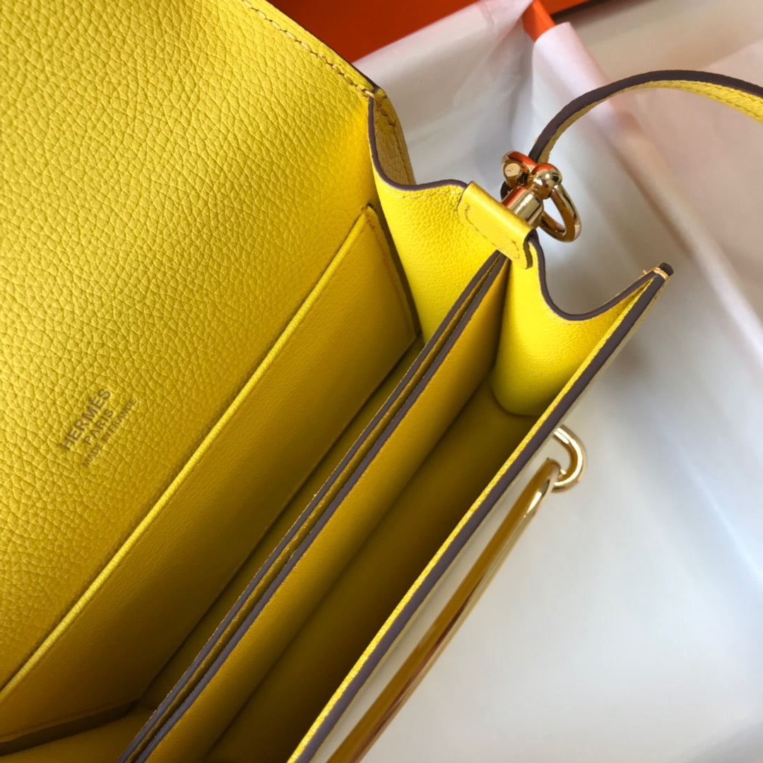 HM SAC ROULIS 19 CUIR TOGO CITRON