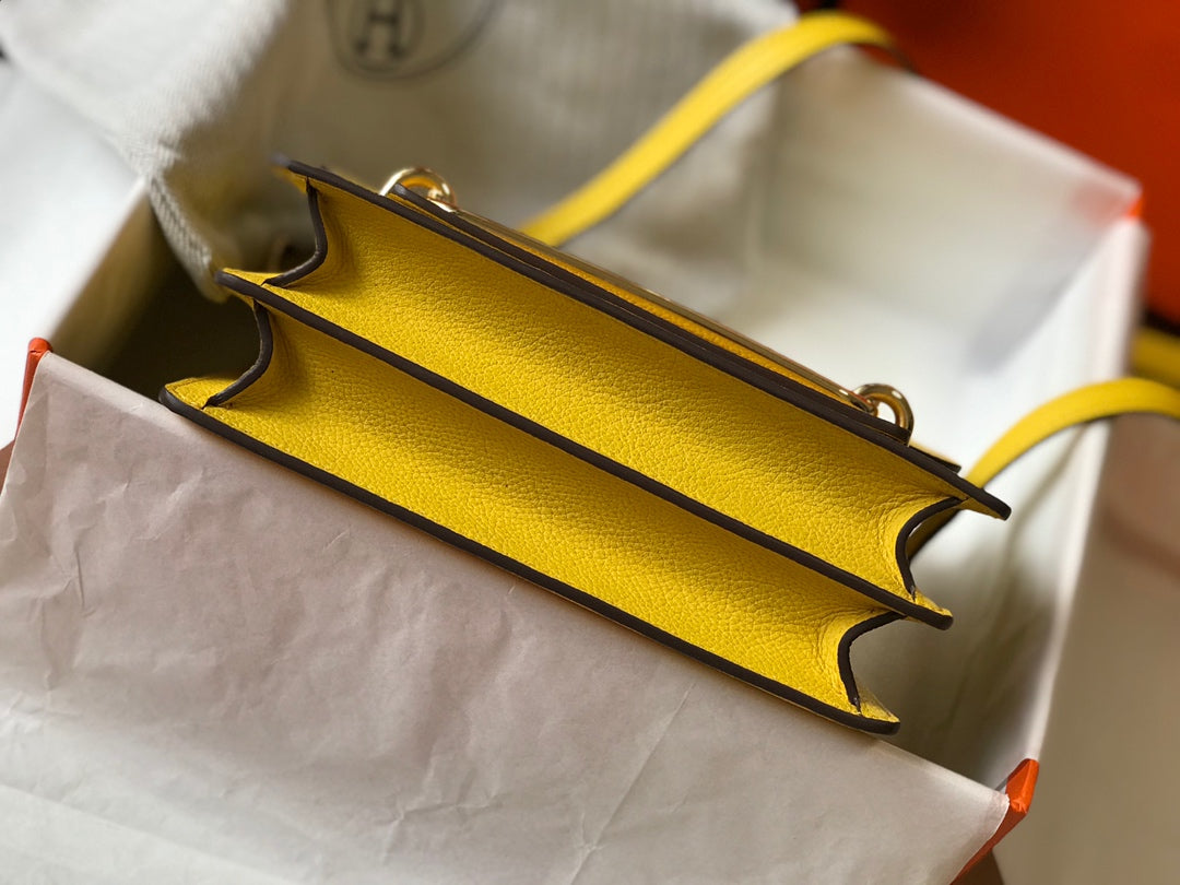 HM SAC ROULIS 19 CUIR TOGO CITRON
