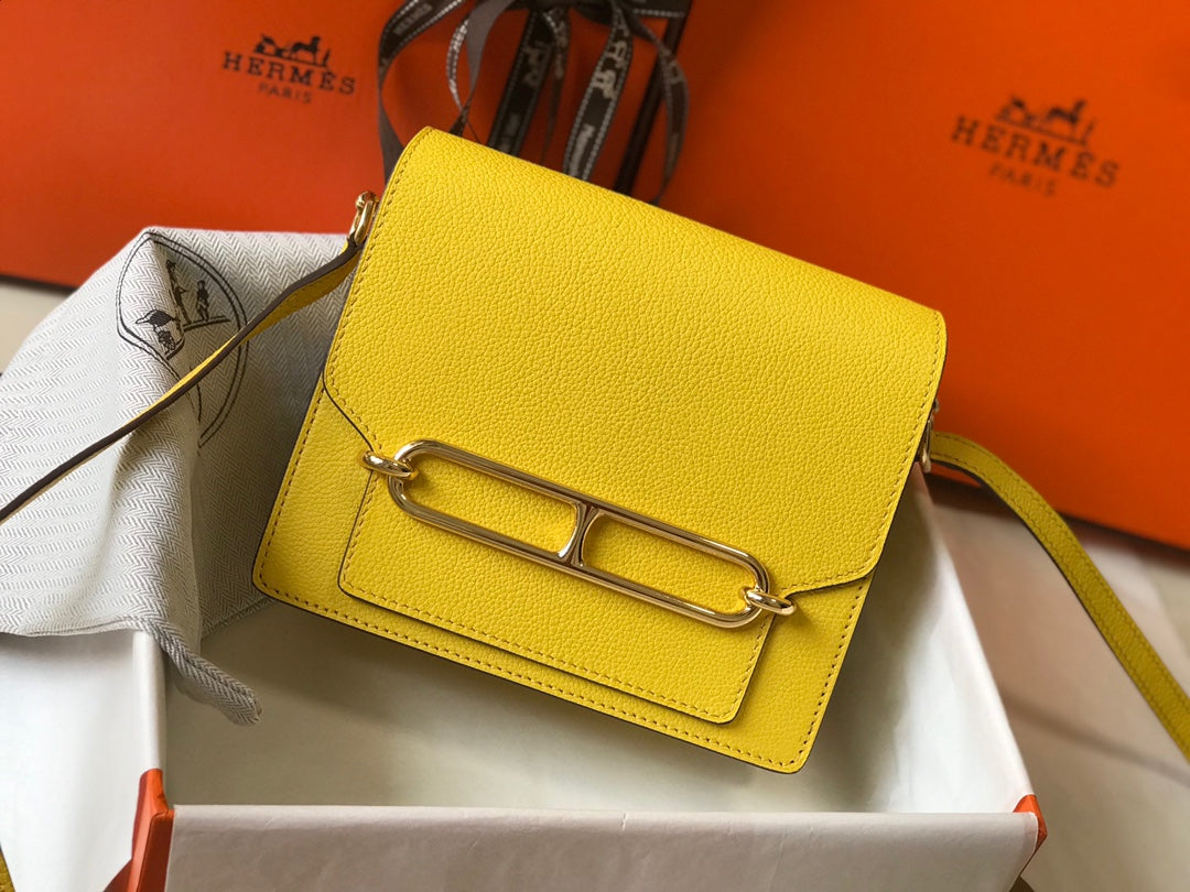 HM SAC ROULIS 19 CUIR TOGO CITRON