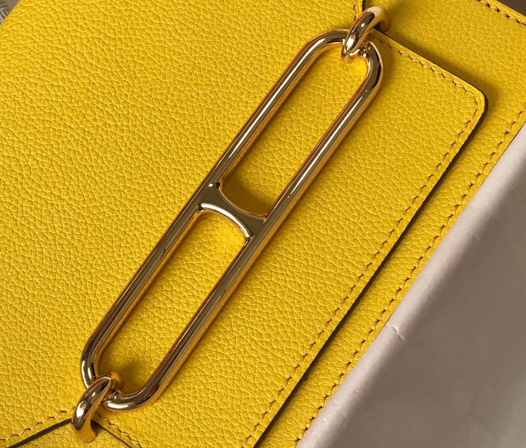 HM SAC ROULIS 19 CUIR TOGO CITRON