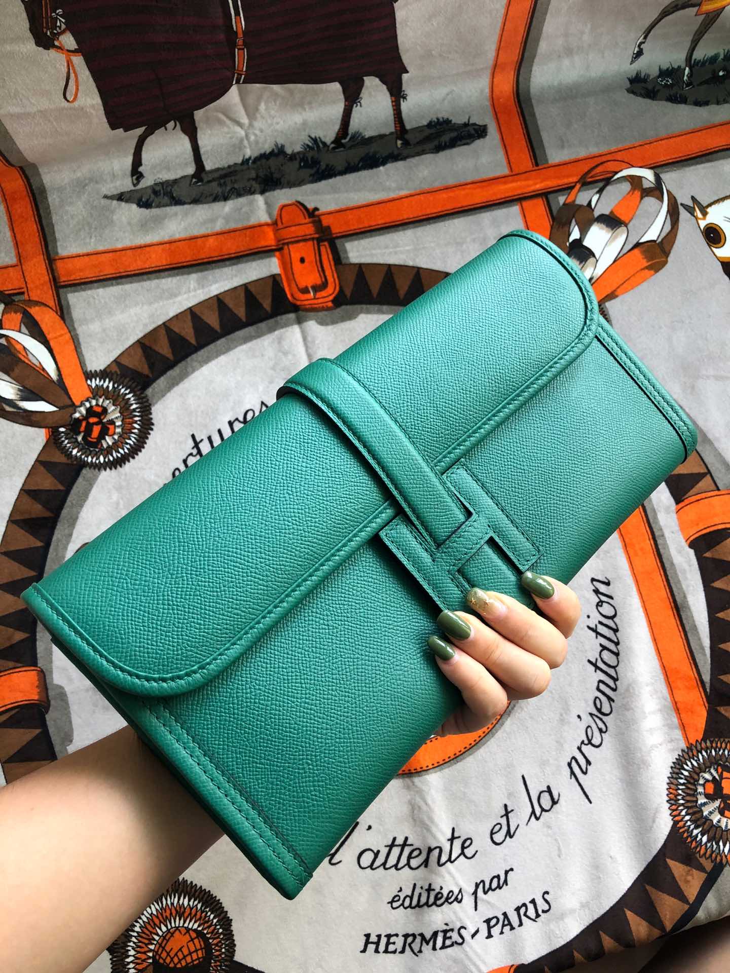 HM JIGE 29 TEAL GREEN EPSOM 229076