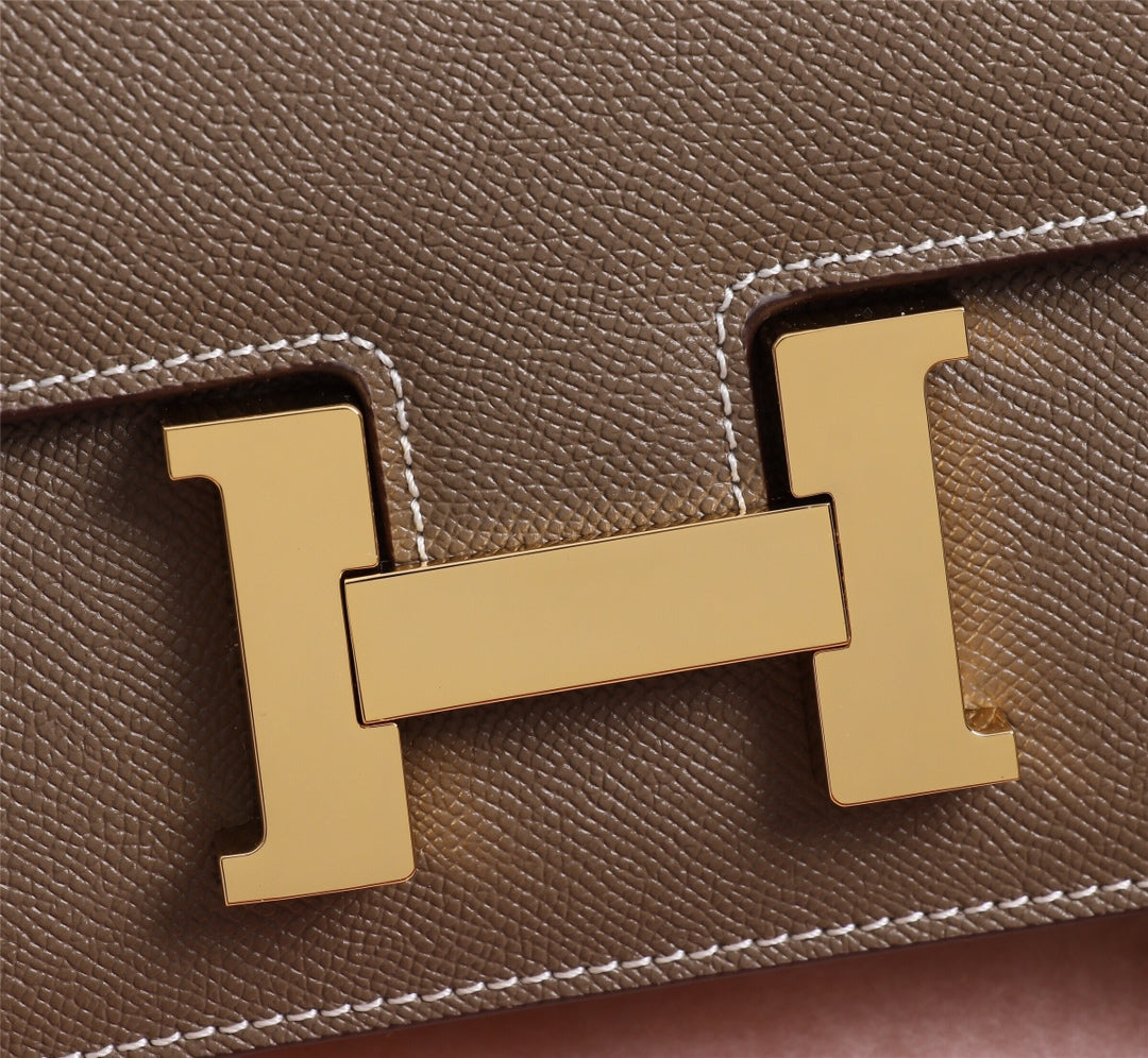 SACS HM CONSTANCE 22 CHOCOLAT EPSOM QUINCAILLERIE OR