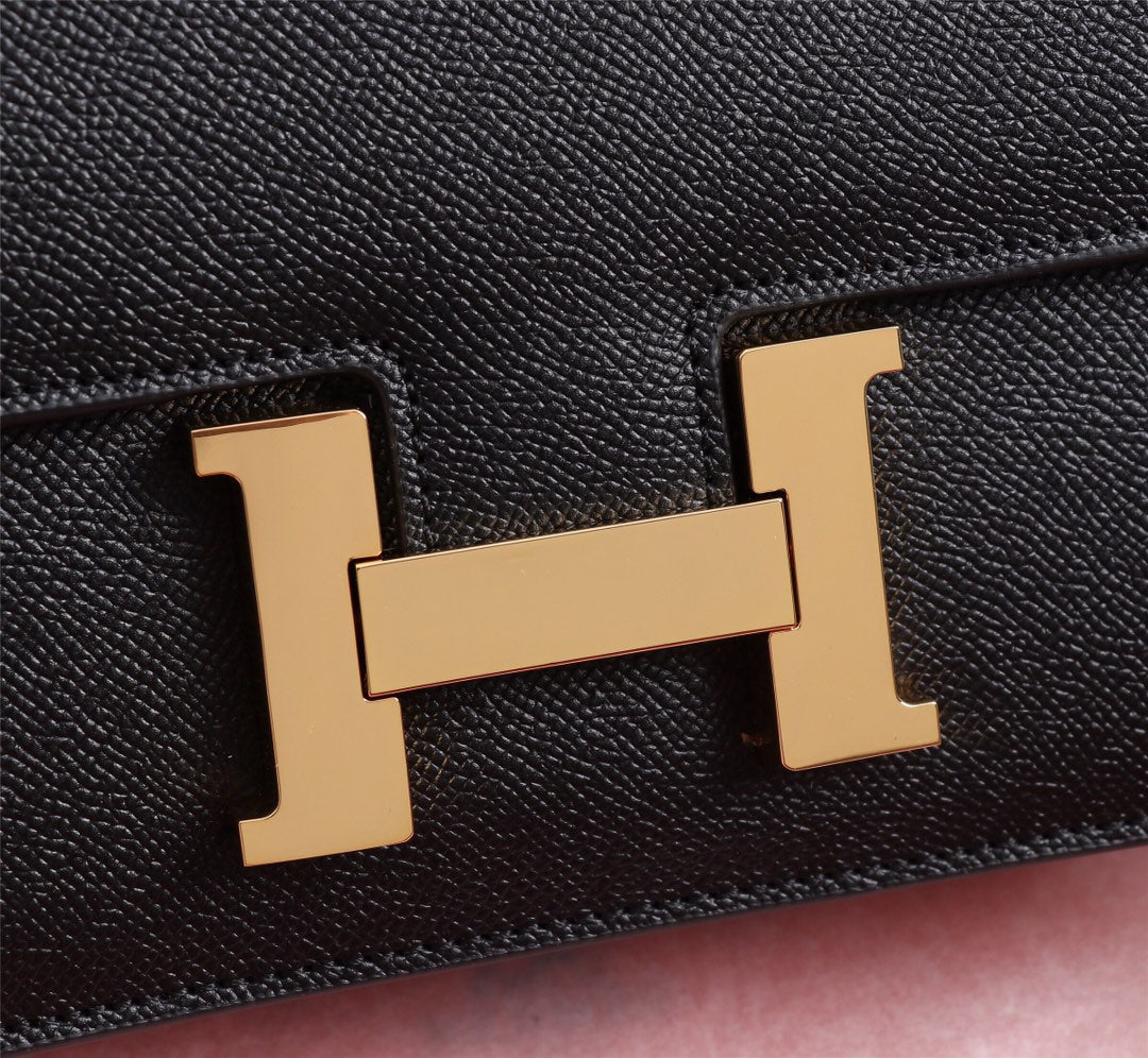 SACS HM CONSTANCE 19 NOIR EPSOM QUINCAILLERIE OR