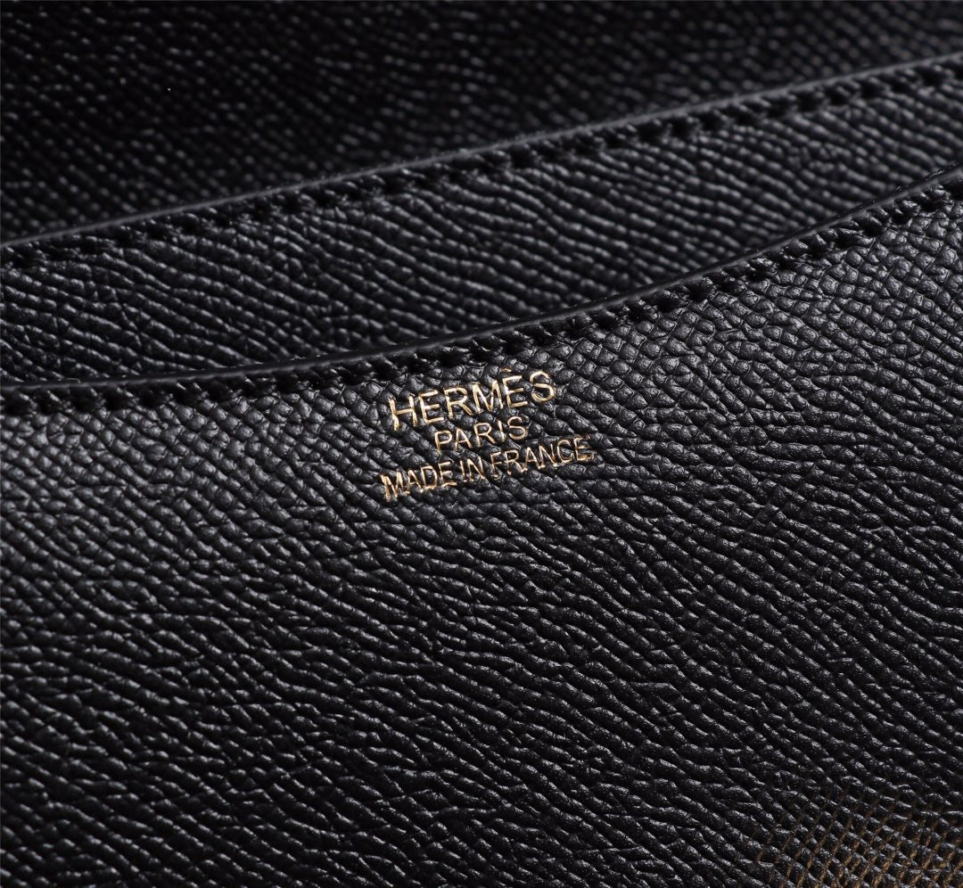 SACS HM CONSTANCE 22 NOIR EPSOM QUINCAILLERIE OR