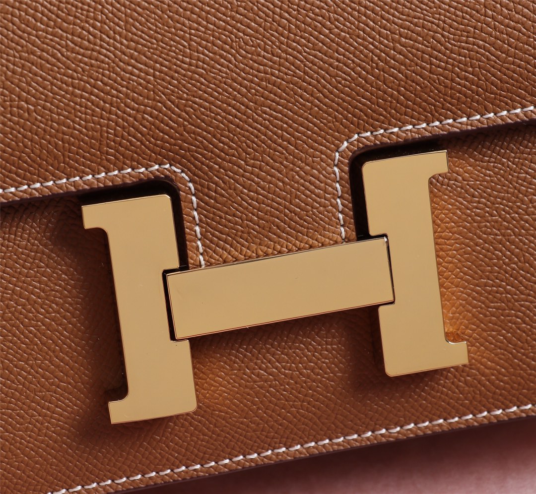 SACS HM CONSTANCE 19 RUSSET EPSOM QUINCAILLERIE OR
