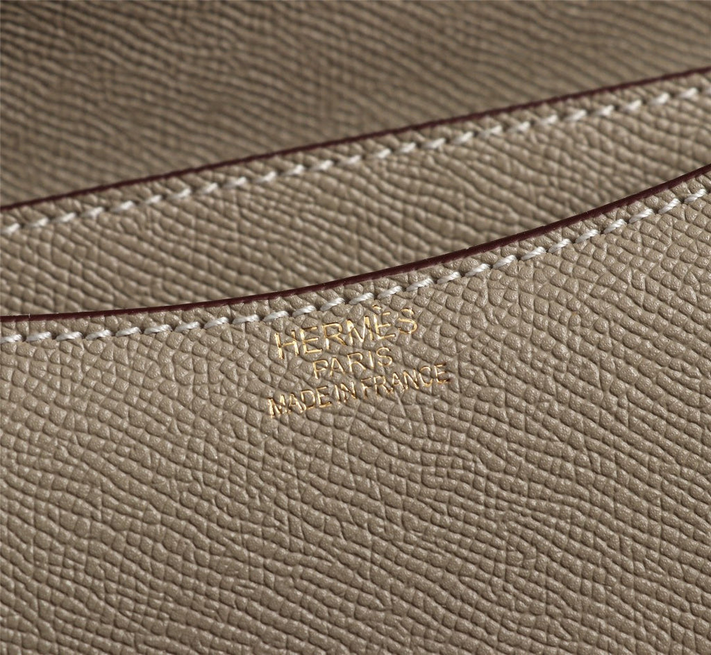 SACS HM CONSTANCE 19 KAKI EPSOM QUINCAILLERIE OR