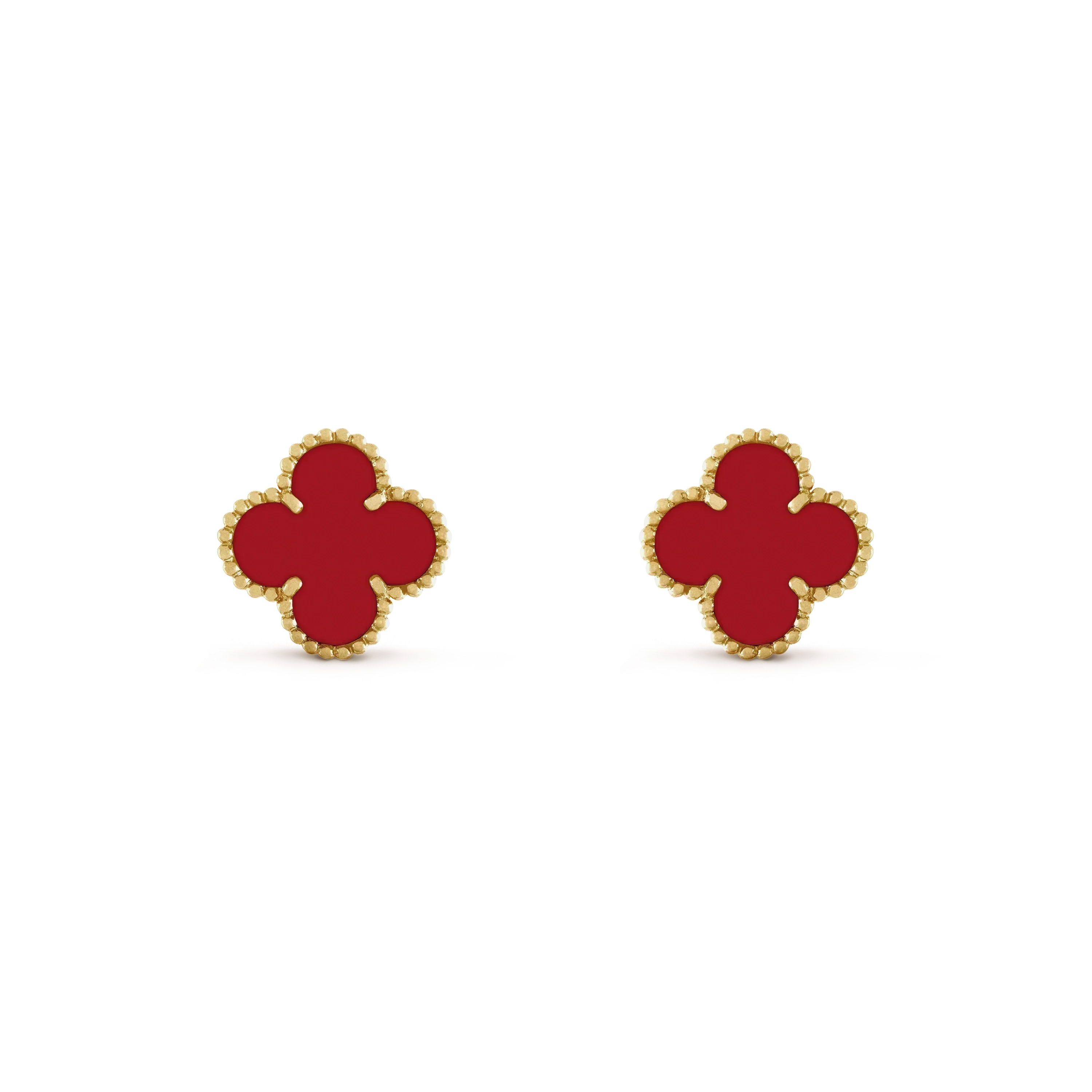 CLOVER MINI 9.5MM CARNELIAN EARRINGS