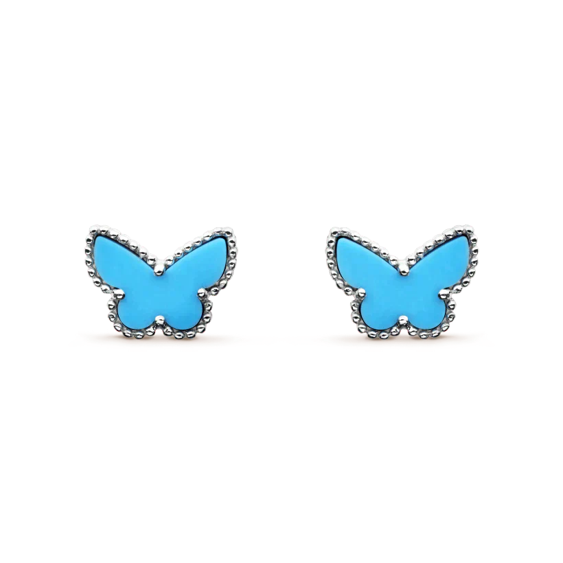 BUTTERFLY TURQUOISE EARRINGS SILVER