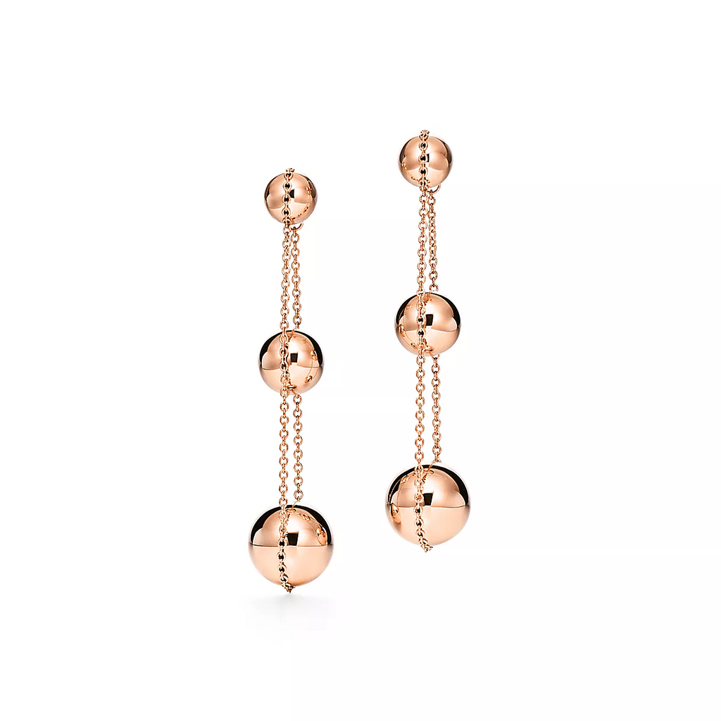 TRIPLE DROP ROSE GOLD EARRINGS