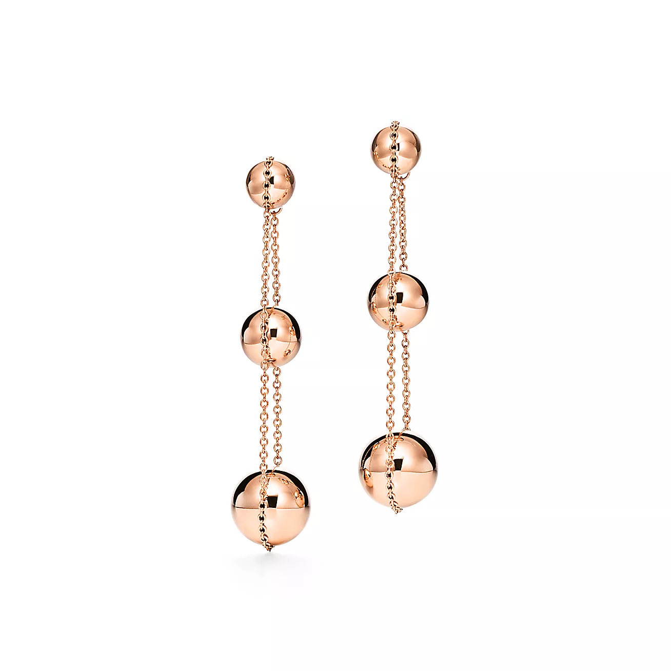 TRIPLE DROP ROSE GOLD EARRINGS