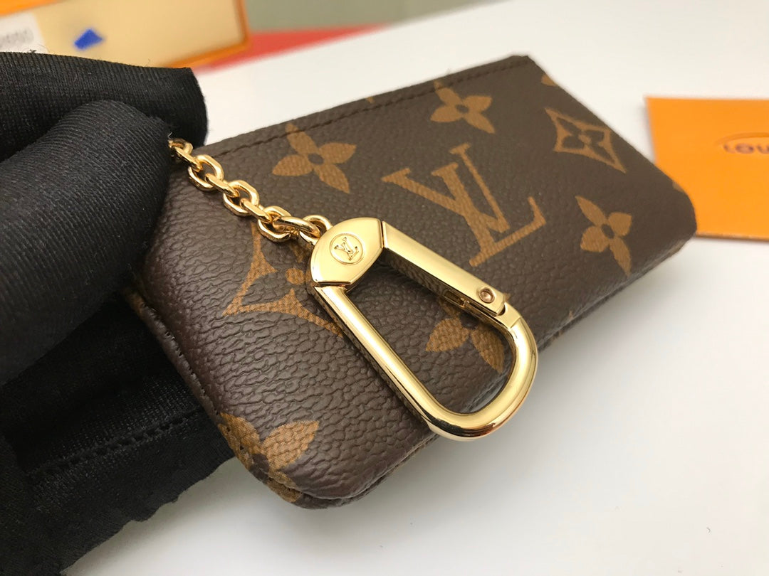 Pochette à clés LV 12 en toile monogrammée marron 